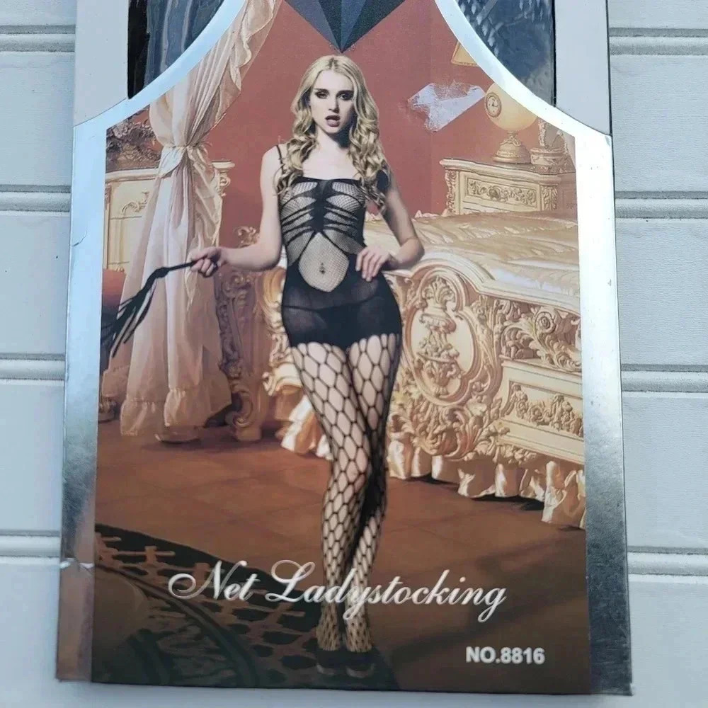 NWT Great Valentine's Gifts! Sexy Lace Julia Pantyhose Black One Sz 8860